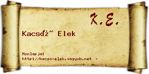 Kacsó Elek névjegykártya
