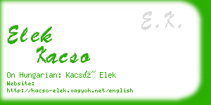 elek kacso business card